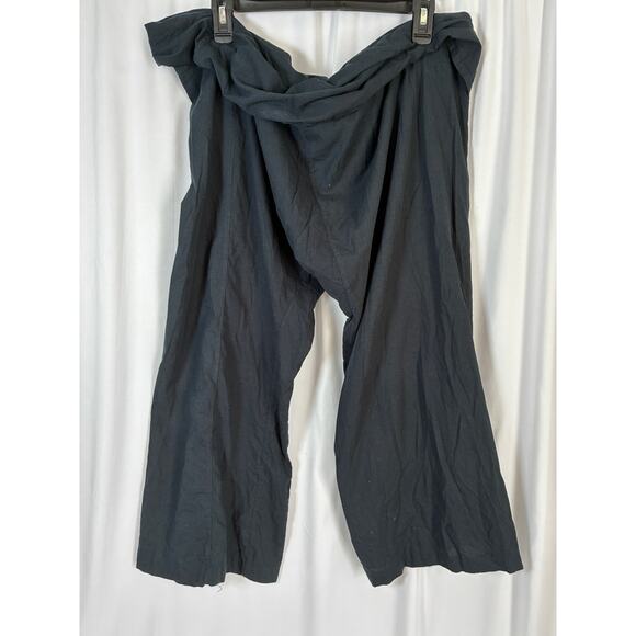 Wide Leg Pants Womens L/XL/XXL Black Drop Crotch Lagenlook Baggy Oversize - Picture 2 of 5